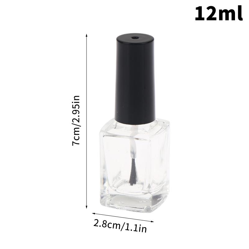5/10/12/15Ml Empty Clear Glass Nail Polish Bottles With Brush Cap Refillable Containers For Nail Art Lip Golss Liquid Sample