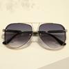 Retro large frame metal mesh ladies fashion sunglasses for outdoor travel vacation stylish and elegant