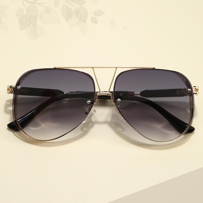 Retro large frame metal mesh ladies fashion sunglasses for outdoor travel vacation stylish and elegant