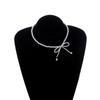 Bowknot Neckchain Girl Simple Imitation Pearls Choker Chain Aesthetic Jewellery