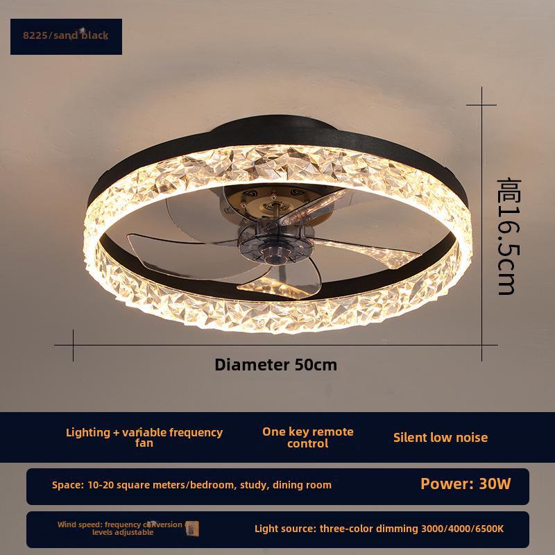 Ventilator de tavan silențios nordic de lux pentru dormitor/restaurant, 110V, lame invizibile, conversie de frecvență.