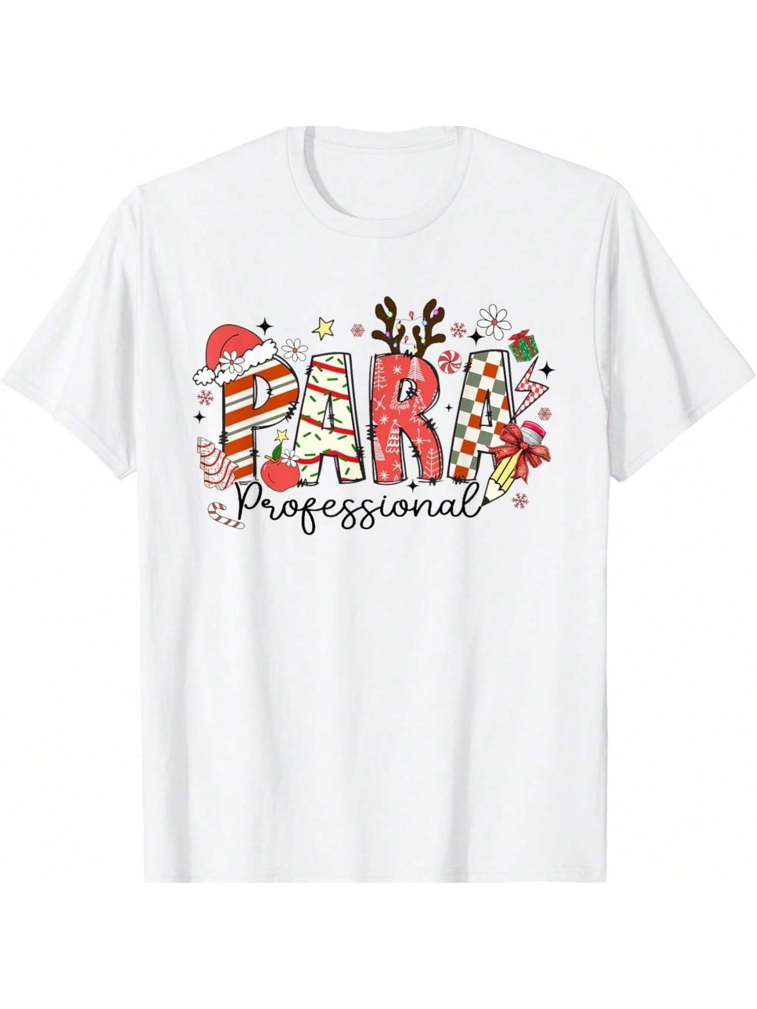 

Рождественская женская хлопковая футболка для парапрофессионалов, принт премиального качества, прочная и долговечная, повседневная и модная XXXXXL чёрный