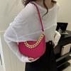 Fashionable Felt Bag Stylish Retro Simple Chain Crossbody Tote Underarm Handbag