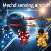 Levitating Luminous Flying Robot Astronaut Toy Aircraft Hand-Controlled Drone Interactive with Lights Outdoor Toys for Kids Gift