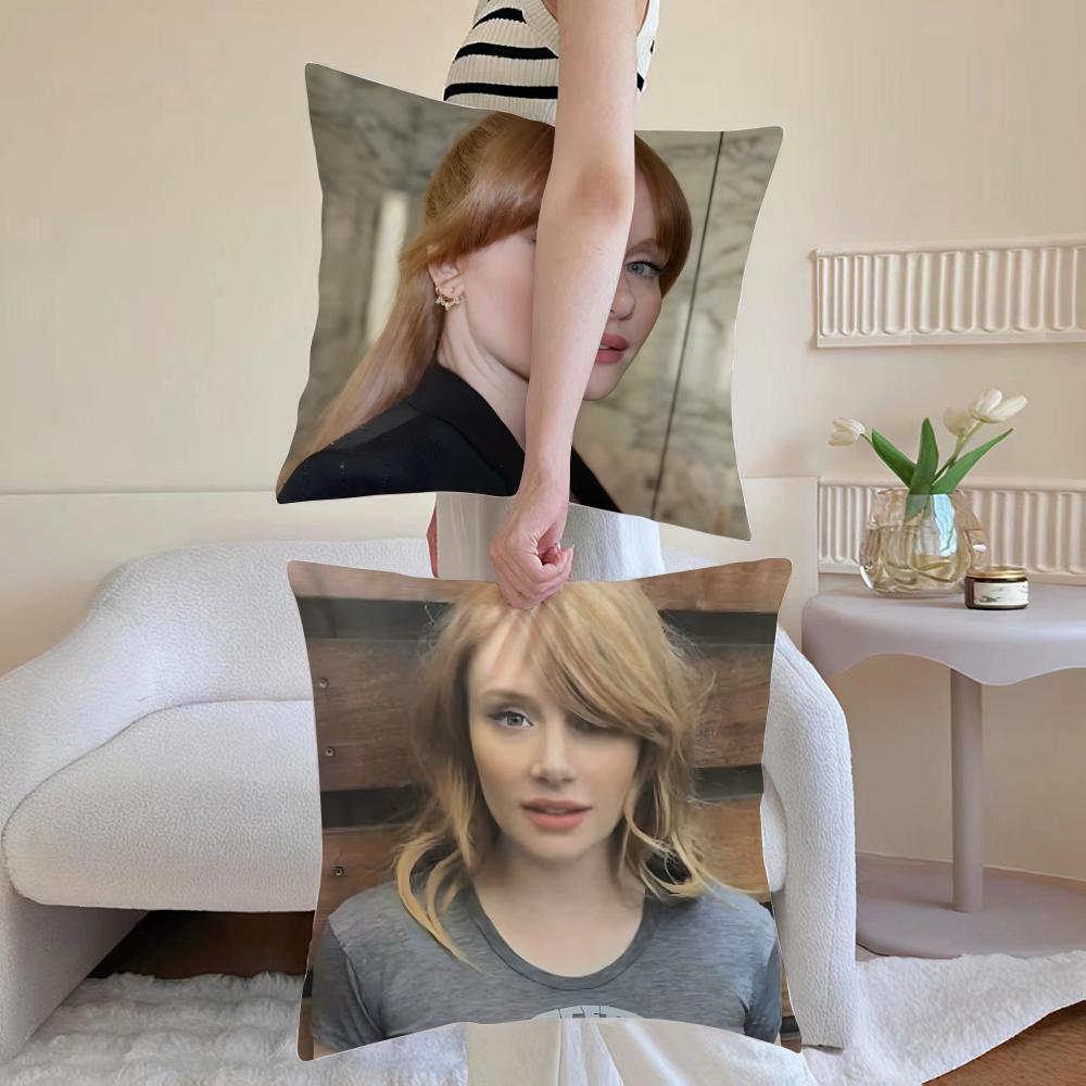 B-Bryce Dallas Howard Cushion Cover Pillowcase Short Plush Invisible Zipper Room Sofa Cushion Cover