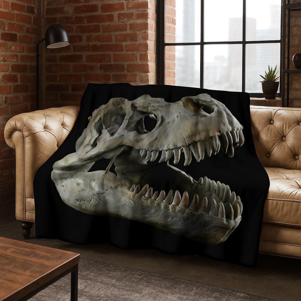 Ancient Creatures Dinosaur Ammonite Fossil Art Flannel Blanket,Cozy Soft Throw Blanket for Home Bedroom Bed Sofa Cover Gift Kid