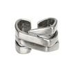 Adjustable Open Ring Men Women Vintage Geometric Irregular Wire Wrap Design Copper Statement
