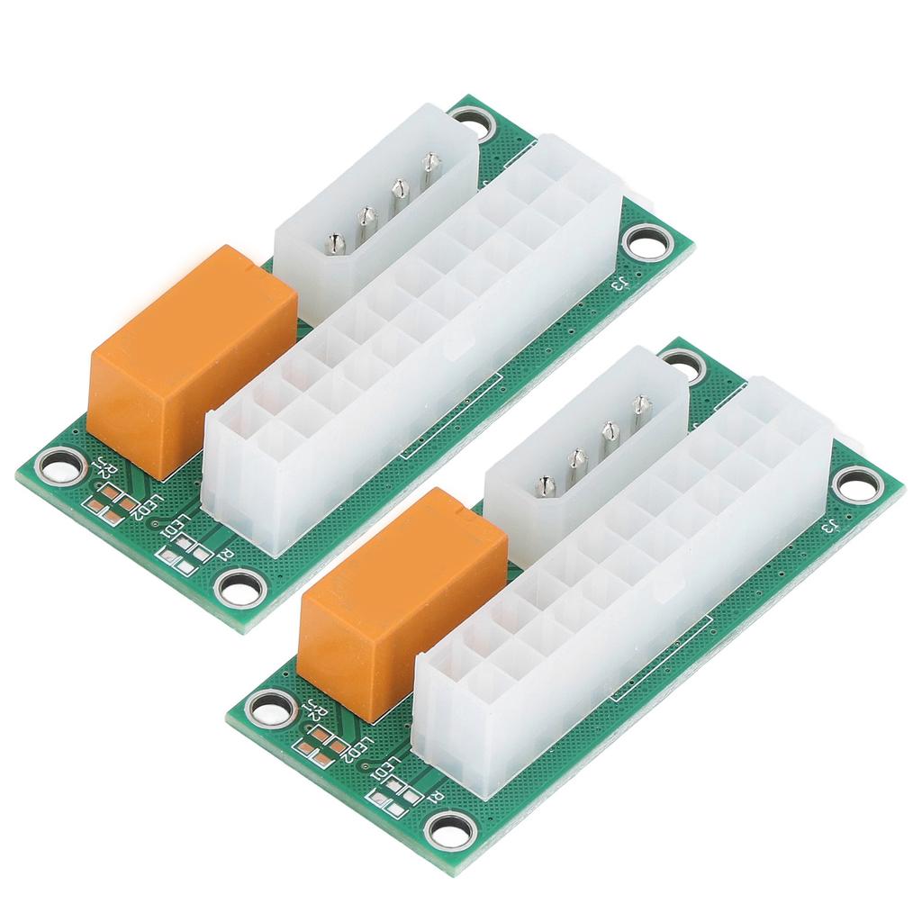 2 Stück Duales Netzteil Synchronisierungs-Starter IDE-Schnittstelle Dualer PSU-Adapter 4 Pin 24 Pin Dualer Stromanschluss für BTC Miner