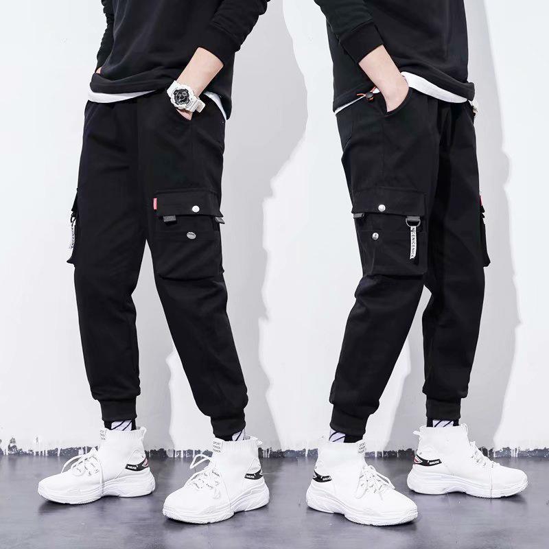 Pantaloni da jogging Pantaloni cargo da uomo Casual Hip Hop Tasca colorata Pantaloni da uomo Pantaloni sportivi Pantaloni streetwear Nastri Pantaloni techwear