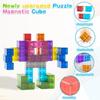 Doloowee 50 PCS Magnetic Blocks, Transparent Magnetic Building Cubes Magnet Blocks for Kids Ages 4-8, STEM Preschool Toys Montessori Sensory Magnet