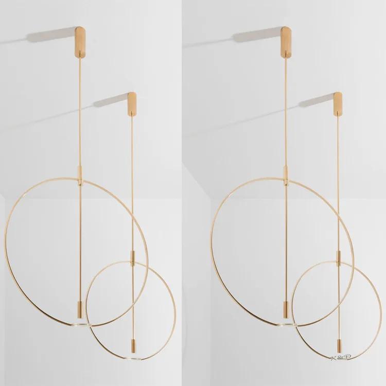 Nordic Ring Pendant 45cm/60cm Golden Pendant Simple Model Room Dining Room Living Room Art Exhibition Decorative Light