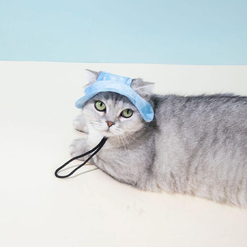 Cappello da Sole Estivo per Gatti con Fori per le Orecchie - Carino Cappellino da Pescatore per Gattini Per Protezione UV Traspirante Cappellino da Sole da Esterno per Gatti