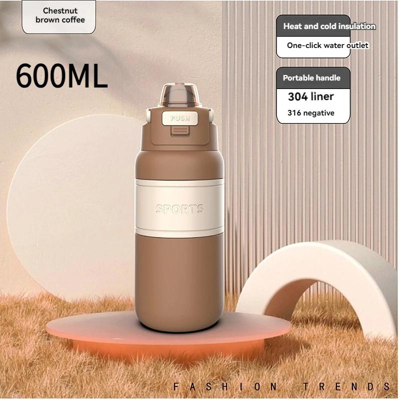 

800 мл/600 мл модная термокружка для воды термокружка портативный термос сохраняет холод и тепло на открытом воздухе двойные чашки для воды 600ML-800ML