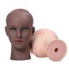 Bald Mannequin Head with Eyelash Female Wig Head Professional Cosmetology for Wig Making and Display Hat Helmets Glasses