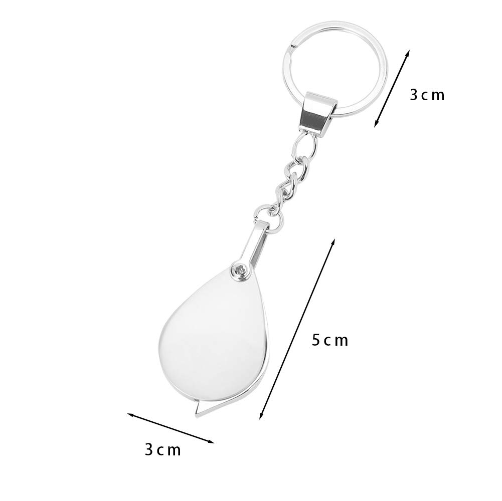 Keychain Magnifying 15x Portable Pocket Magnifier with 20mm Lens for Elderly and Insect Jewelry and Observation Glass, Magnification, Diameter,