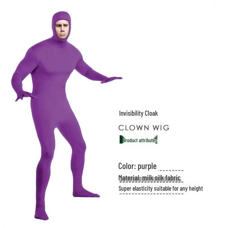 Herren Schwarzer Ninja Cosplay Anzug - Erwachsener Halloween Unsichtbarkeits-Jumpsuit für Bühnenauftritte.