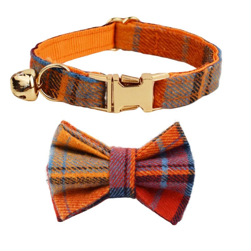 Plaid Bow Tie Pet Collar