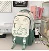 Schoolbag Japanese burgundy color matching cartoon cat print backpack student party school outing multi-compartment practical schoolbag