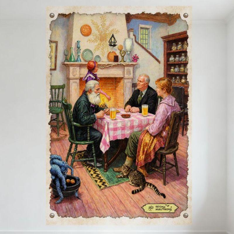 

Rustic Family Dining Room with Octopus Creature Tin Sign Vintage Metal Wall Decor for Home Cafe Bar, 8x12 Inch 20x30cm（7.8x11.8inch）