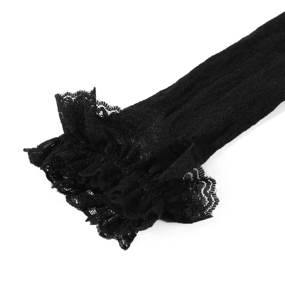 Nylon Girl Gift Elastic Maid Knee High Lace Bow Socks Transparent Lolita Socks