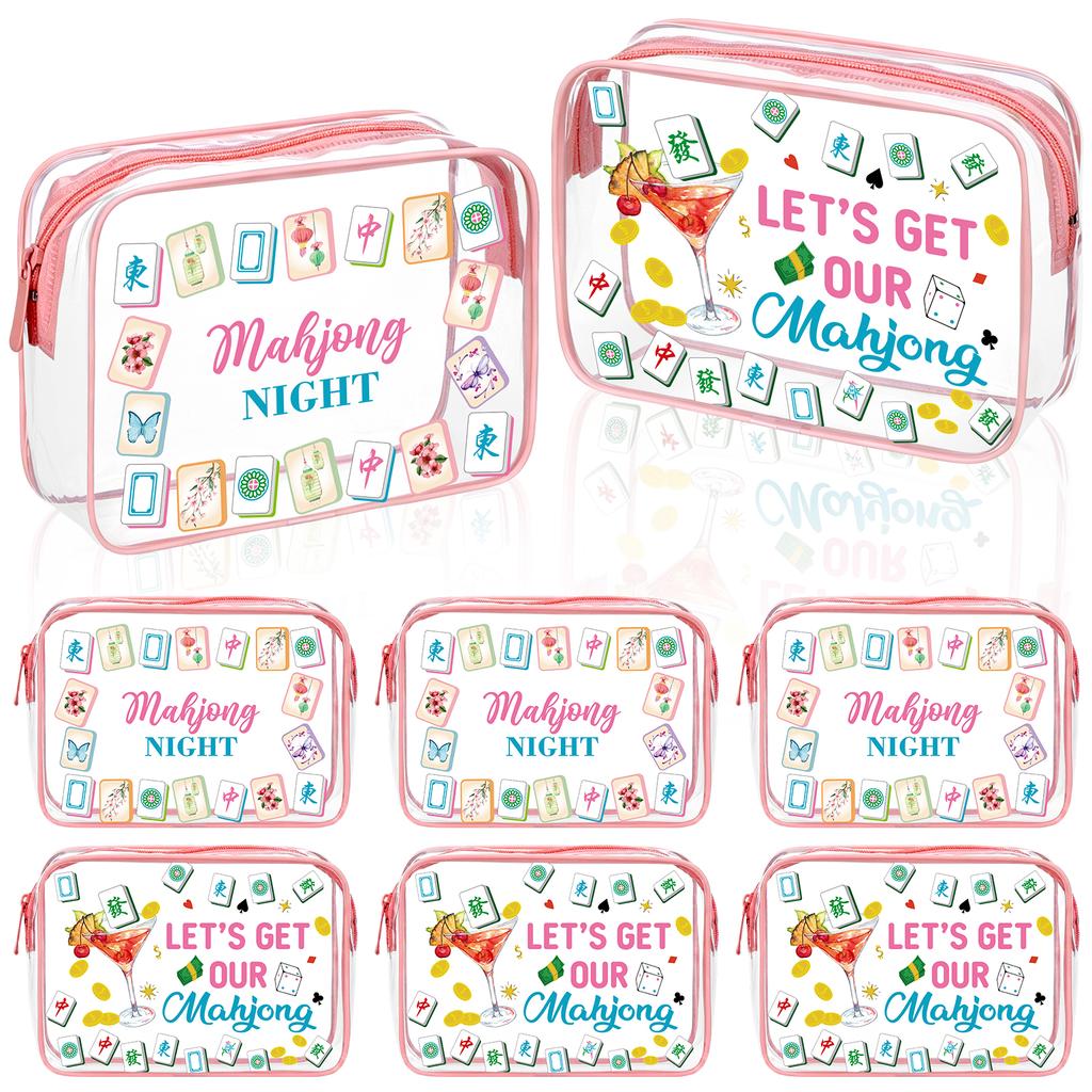 6 Pcs Cosmetic Bag Gifts For Women Pvc Tile Bags Makeup Toiletry Pouch For Board Game Lovers Mom Grandma