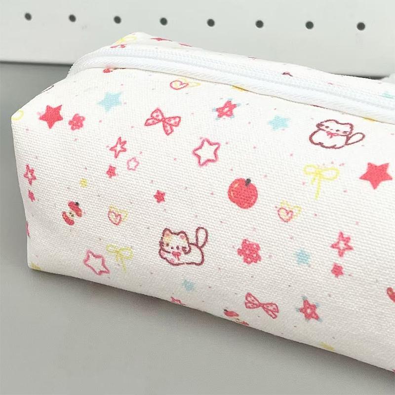 Cute Cat Print Pencil Case Bag Pouch Teach Gift Gadget Bag Storage Makeup Bag Stationary Bag