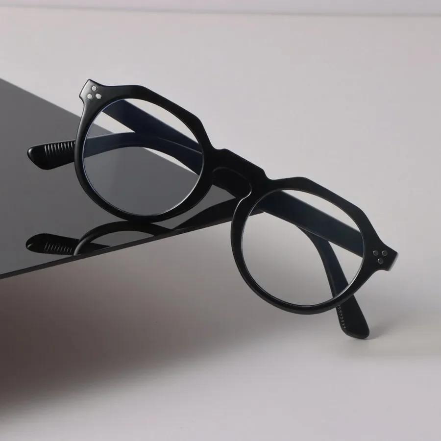 Trendige Runde Brille Damen Herren Minimalistisch Transparente Brille Retro Klarer Linsenrahmen Brille Oculos