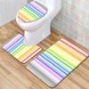 Line Toilet Floor Mat Three-Piece Bathroom 3-Piece Carpet Doormat