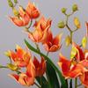 with Leaves Artificial Orchid Flower Branch Artificial Cymbidium Faux Flowers  Wedding Decor