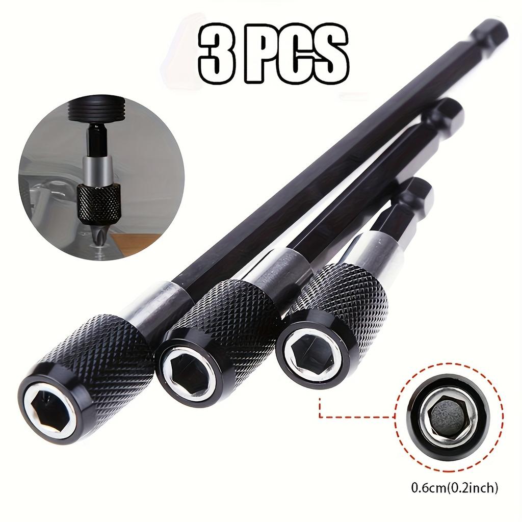 3-Piece Hexagonal Shank Bit Extension Set, 1/4 Inch Quick Release Self-Locking, Durable Metal - Ideal for Home DIY Projects