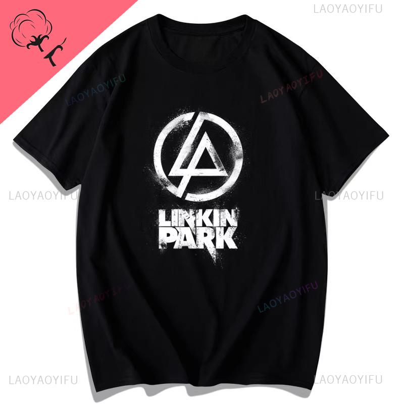Červená korejská trička s krátkým rukávem Linkin Park pro muže a ženy Linkin Park Evropská a americká hudba Rocková kapela Ropa Hombre