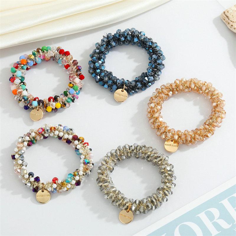 Korean Style Hair Bands Hair Ties Ins Rubber Band Fairy Hair Accessory Pearl Hair Band Dongdaemun Multicolor Crystal