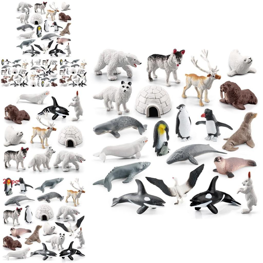 Set de Figuras de Animales del Ártico de PVC Oso Polar Pingüino con Figuras Realistas de Vida Silvestre para Exhibición Educativa