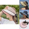 Summer Straw Hat Women Wide Brim Sunshade Cap With Breathable Foldable Beach Hat