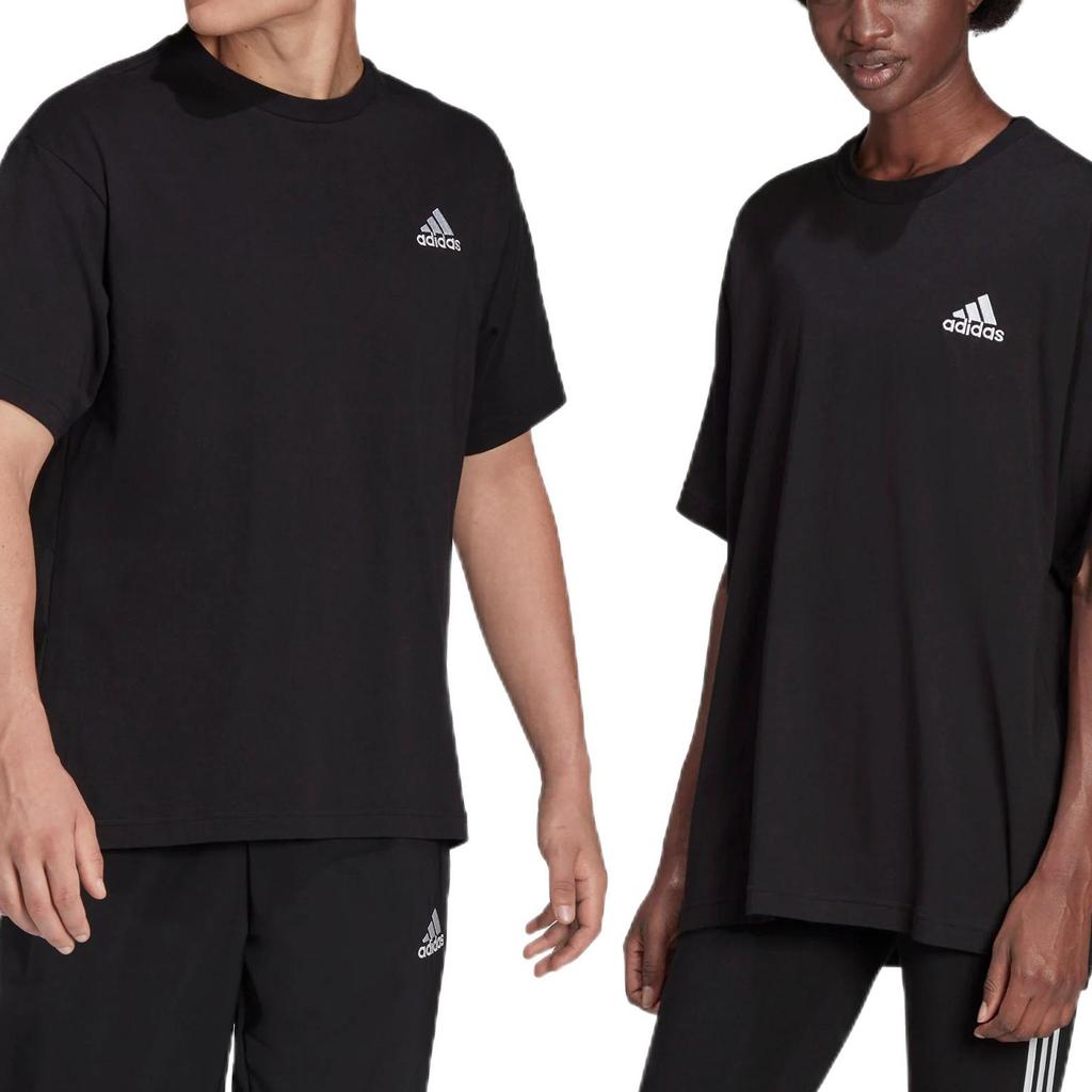 adidas Drop Shoulder Sleeve T Shirt Unisex Black HE4387