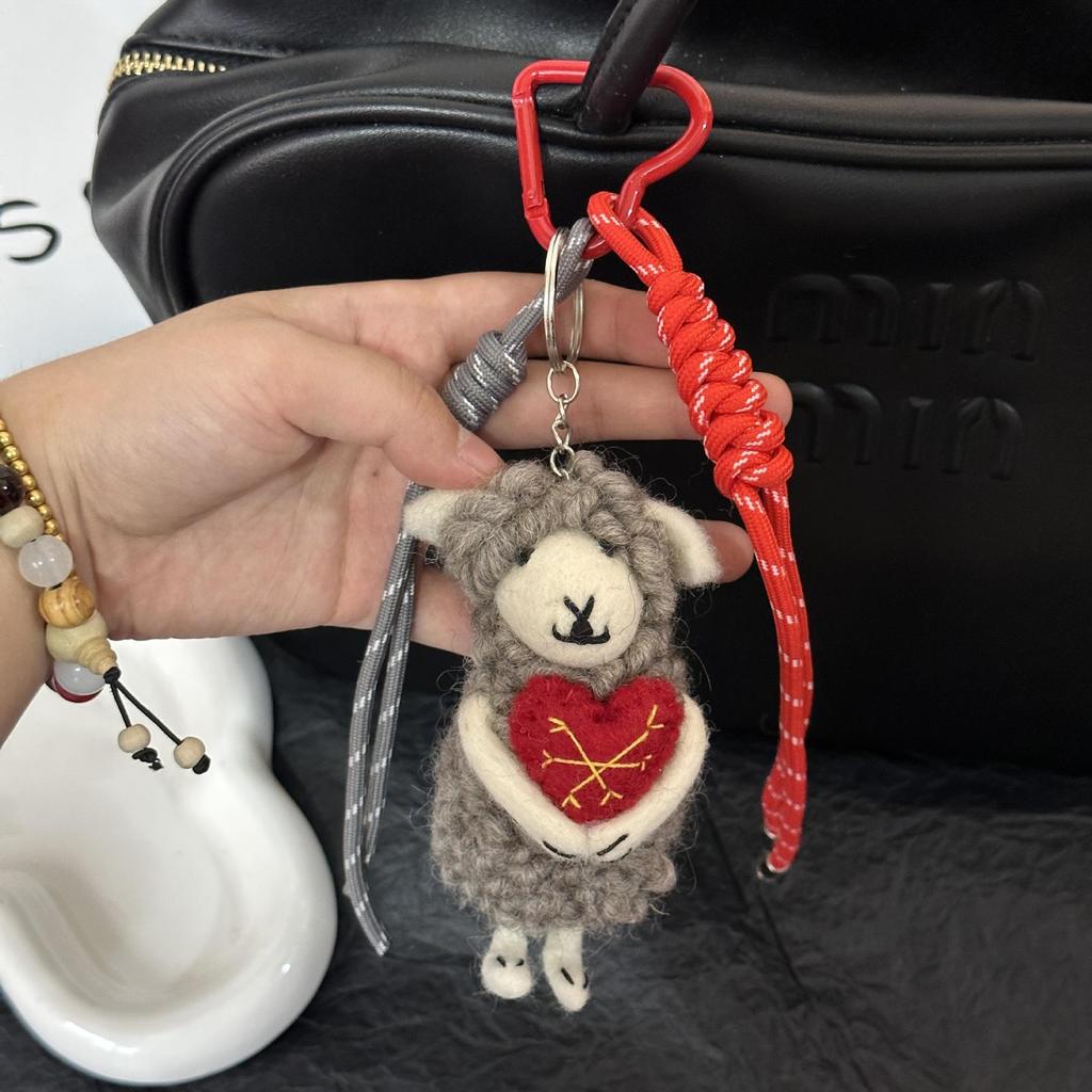 Felt Bag Charm Keychain – Handmade Pendant Accessory