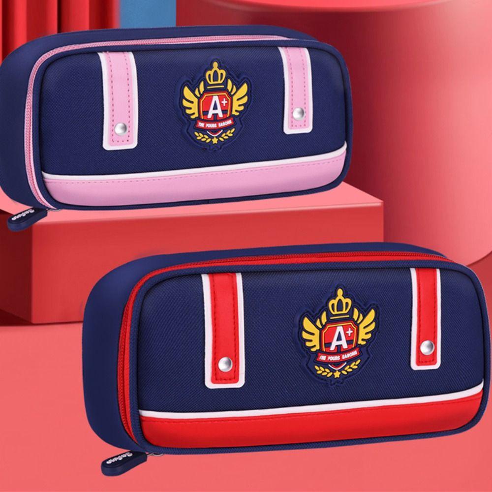 Three-layers Pencil Case British Style Stationery Bag Cartoon Cosmetic Storage Bag  Back To School