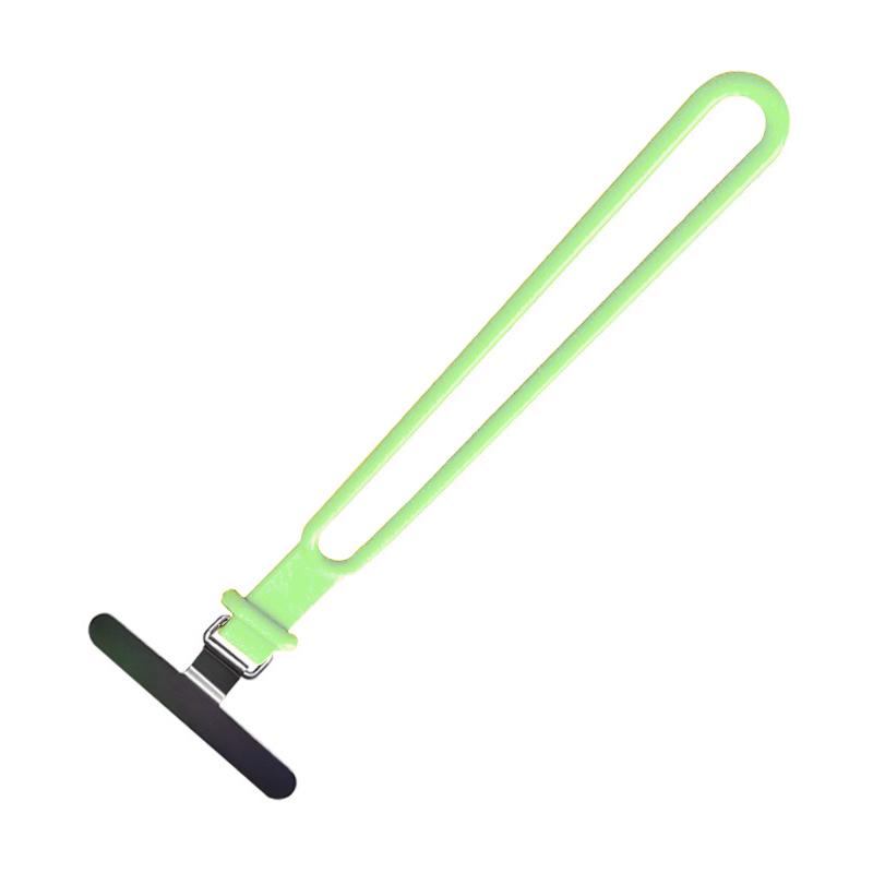 1Pcs 2In1 Silicone Mobile Phone Wrist Straps Short Lanyard Soft Hanging Cord With Stainless Steel Metal Tether Tab Gasket