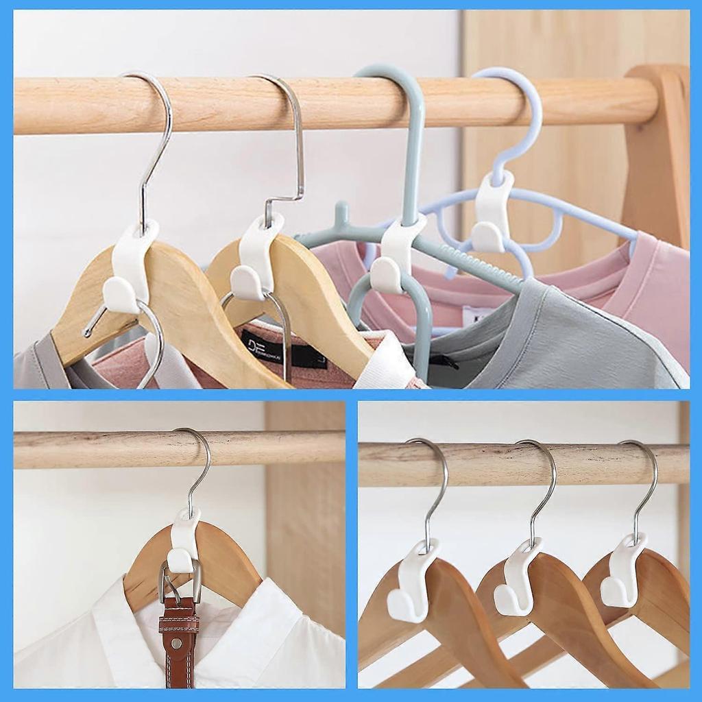 50 Pcs Clothes Hanger Connector Hooks, Space Saving Clothes Hook Multi-Layer Stackable Hanger for Wardrobe Cabinets