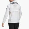 Adidas Striped Logo Print Sports Training Hooded Jacket Men Jackets White HE4320