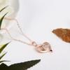 The Same Projection 100 Languages "I Love You" Peach Heart Necklace Women's High Sense