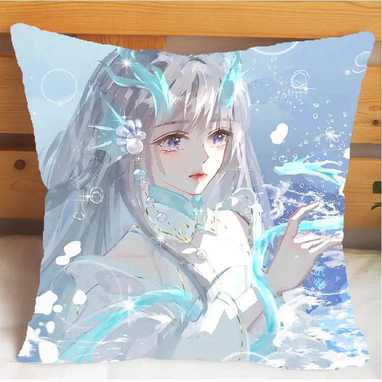 Arena of Valor Honor of Kings Xi Shi Polštář a Povlak na polštář Potah na polštářek Oboustranný tisk Plyšové Dekorační polštáře 40x40cm