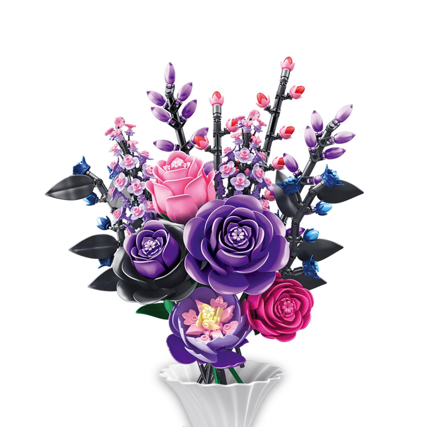 

Конструктор-букет 9-в-1 Игрушки, ориентированные на обучение Цветы Кирпичики Наборы-пазлы Настольное украшение Подарок на День святого Валентина Рождество