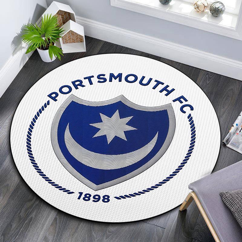 Portsmouth FC Art Pattern Round rug,Carpet Rug for Living Room Bedroom Playroom ,Non-slip Floor Mat,Holiday Gifts and Birthday Gifts.