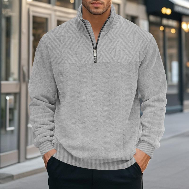 

2026 Autumn and Winter New Casual Long-sleeved Sweatshirt Stand Collar Zipper Pullover Loose Sweatshirt XXXL сірий