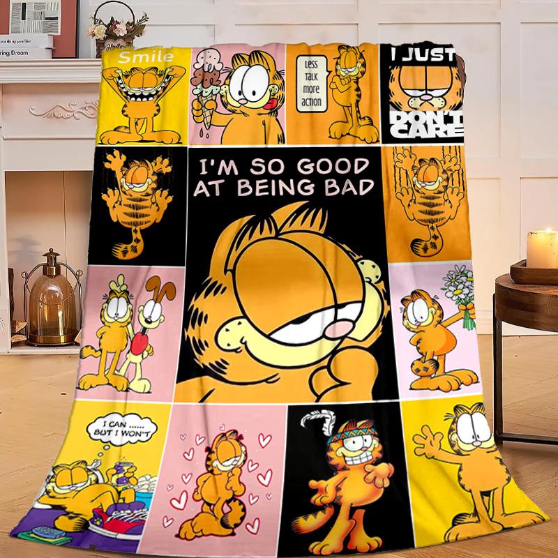 1PC Garfi cat Valentine Heart Flannel Blanket Gift, Suitable for Both Men And Women, Soft Ideal for Beds And Sofa, Birthday Or Christmas Gift