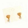 Fun & Cute Caramel Bread Drip Oil Geometric Stud Earrings: Cartoon Niche Light Luxury Accessories