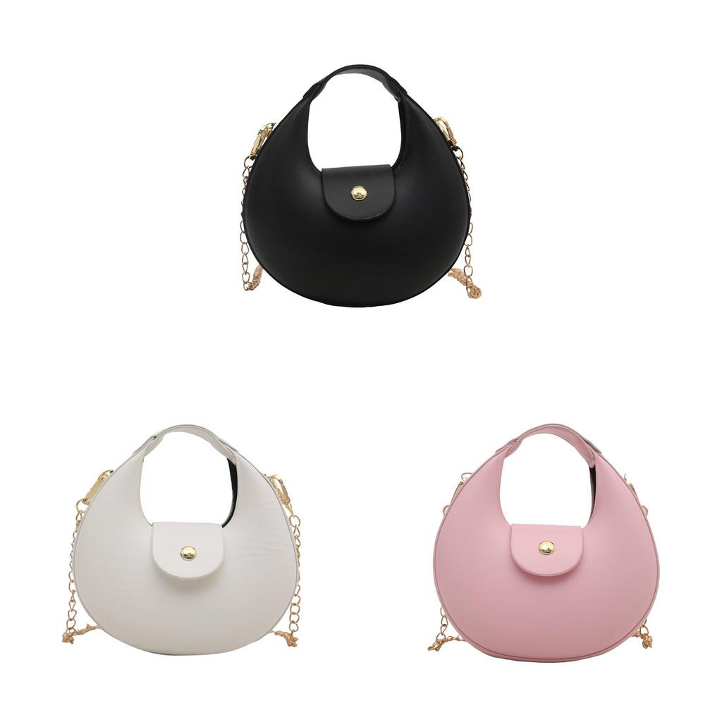 Pu Material Crescent Bag For Women With Zipper Closure And Stitching Detail For Daily Use