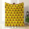 Repeating Pattern of Cheerful Yellow Faces with Red Cheeks and Big Eyes. for All Seasons Blanket Lunch Break Throw Gift