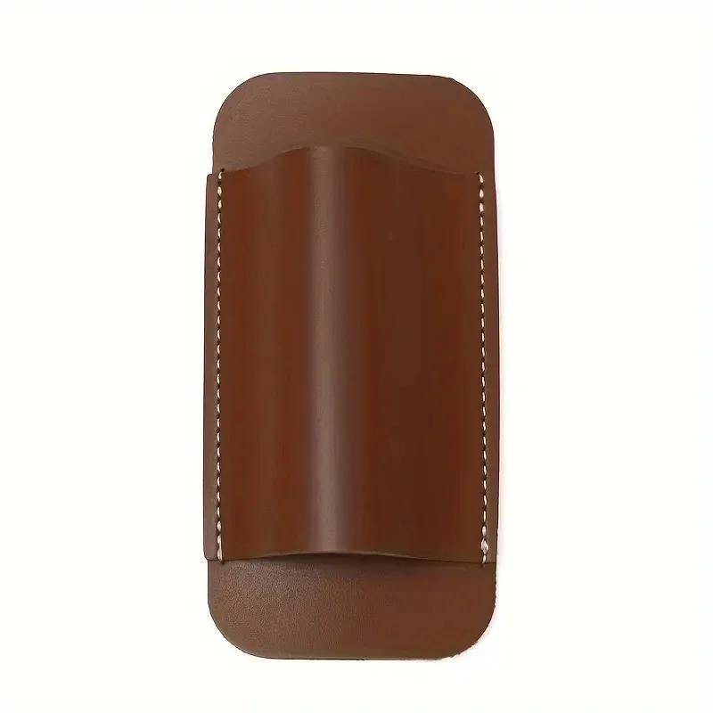Quick Release Folding Knife Sheath 5Inch Leather Pouch Snap Lock Belt Clip Portable Outdoor Blade Storage Protective Cover Case